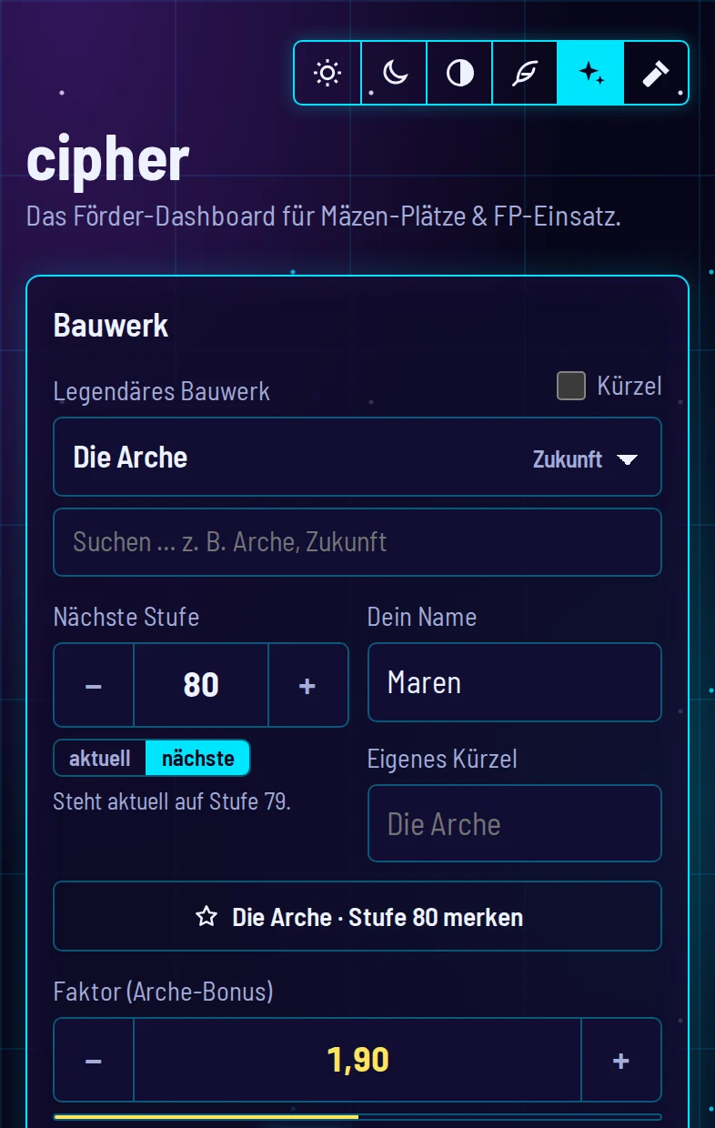 cipher in der Darstellung Weltall